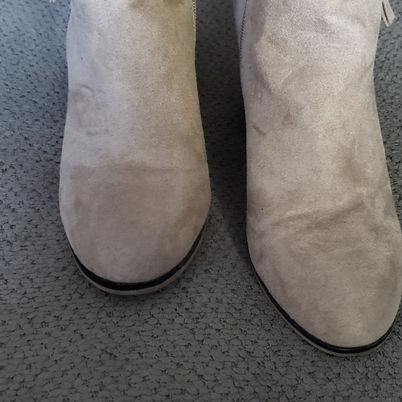 Taupe Side Zip Booties - Picture 3 of 5